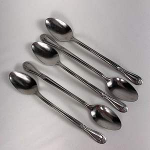 Lot de 5 cuillères à dessert de mariage en laiton coulé d'Inde, parfaites pour les ustensiles de cuisine de table et l'argenterie. - Product Image 2