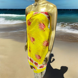 Pareo de playa con estampado de hojas personalizado de gasa de algodón 100% hecho en La India con opciones en gasa de algodón o poliéster - Product Image 2