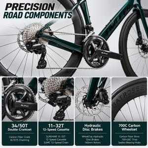 Bicicletta <span class=keywords><strong>da</strong></span> Strada TWITTER CYCLONE 3rd in Carbonio 700C con Cambio Elettronico Wireless 2x12 WheelTop EDS TX e Freni a Disco Idraulici - Product Image 3