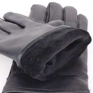 Gants de protection mi-poignet en peau de mouton noire unie Keven Impex, respirants, chauds, avec doublure en fourrure, détection des aiguilles, pour hommes, sport et voyage - Product Image 6