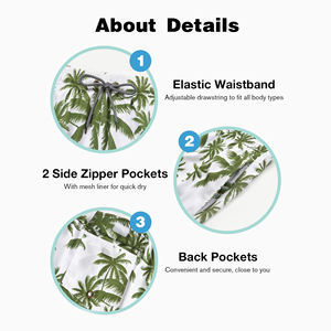 กางเกงขาสั้นชายหาดพิมพ์ลายต้นไม้แฟชั่นใหม่ OEM ODM ระบายอากาศได้ดี สำหรับผู้ชาย ขายออนไลน์ - Product Image 3