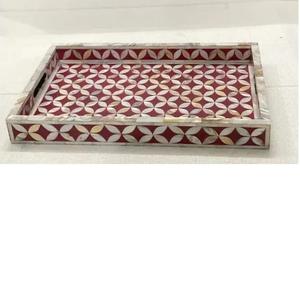 Bandeja de cocina con incrustación de hueso hecha a mano personalizada, bandeja de almacenamiento de frutas para mesa de comedor, bandeja redonda decorativa, color negro, para tu hogar y cocina - Product Image 6