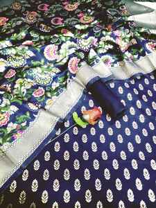 Sarees en soie de brocart sur mesure dans de beaux motifs floraux idéaux pour la revente par les boutiques de vêtements - Product Image 5