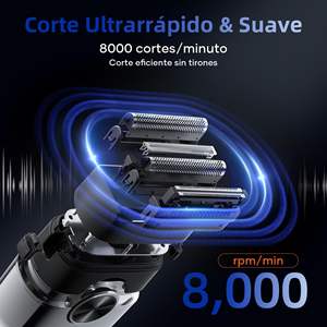 Mini Afeitadora Eléctrica Recargable para Hombre, Recortadora de Barba con Doble Cuchilla, 120 Minutos de Autonomía, Resistente al Agua IPX7 para Uso Corporal en Seco y Húmedo - Product Image 4
