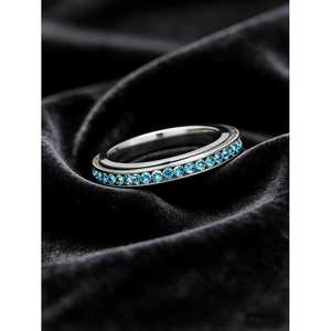 <b>Gold</b> Plated Stainless Steel CZ Eternity Spinner <b>Ring</b> - Product Image 1