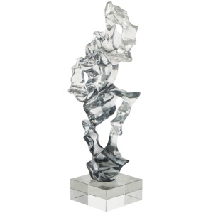 Figurine de table en argent artistique, objet de table décoratif moderne, accent design, ajoute du charme contemporain à la maison ou au bureau, en provenance d'Inde - Product Image 1