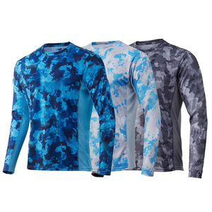 เสื้อตกปลาแขนยาวผ้าโพลีเอสเตอร์แห้งเร็วเสื้อเจอร์ซีย์สำหรับผู้ชายป้องกันรังสียูวี Upf50งานตามสั่ง - Product Image 1