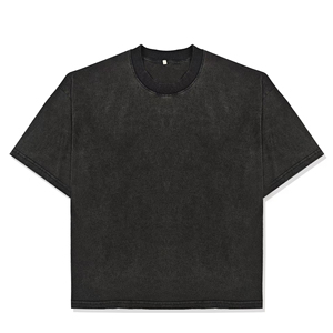 Camiseta Holgada de Corte Cuadrado para Hombre, Estilo Urbano, Servicio OEM, Personalizada con Serigrafía, 100% Algodón Ecológico, Cuello Redondo - Product Image 4