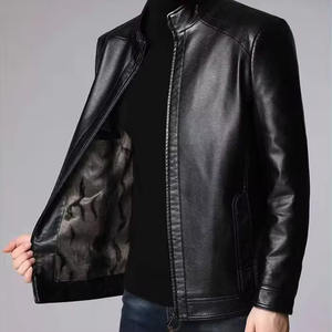 Chaqueta de Motociclista de Cuero Negra de Invierno Personalizada OEM para Hombre - Product Image 1