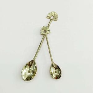 Juego de accesorios para el lavavajillas, set de cuchara y tenedor con mango de extremo redondo para servidor de ensaladas, pulido de espejo dorado único - Product Image 6