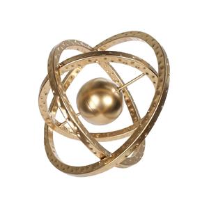 ชุดของตกแต่งบ้านทรงกลมโลหะ ดีไซน์เก๋ไก๋ พร้อมลูกบอลตรงกลาง |   ประติมากรรมตกแต่งโลหะสมัยใหม่ - Product Image 1