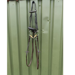 กระดูกคอลเลจิเอตหนังสีน้ําตาลขนาดเต็มพร้อมปากมีความสุขและสายยาง - Product Image 1