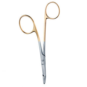 Pinces à aiguilles Gillies mini de haute qualité, à prise souple, en acier inoxydable demi-or, avec ciseaux - Product Image 5