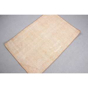 Petit tapis turc vintage 2,2x3,3 pieds, tapis en laine patchwork marron beige - Product Image 3