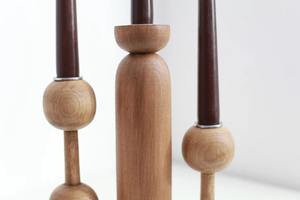 Ensemble de bougeoirs en bois faits à la main, vente chaude, pour la décoration de la maison, Noël, salon et table à manger, meilleur prix - Product Image 3