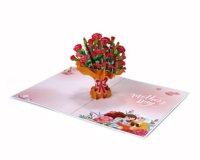 Nouvelle carte pop-up à fleurs 3D avec cadeau au design personnalisé pour maman le jour de la fête des mères fournisseur du Vietnam en gros