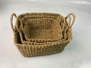 Juego de 3 Cestas Rectangulares de Almacenamiento de Seagrass Ecológicas Viet Anh con Diseño Flexible, Hechas con Precisión y Ligeras - Product Image 5