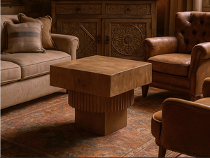 Mesa Auxiliar de Madera Maciza Nueva, Diseño Único, Mesita de Noche Moderna, Acabado Natural, Muebles para Dormitorio de Apartamento, Hechos a Mano, Duraderos - Product Image 3