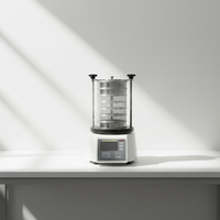 RUNNEST 200mm Saringan Pengujian Ultrasonik Laboratorium Layar Getar Kecepatan 1400r/menit 1-8 Lapisan Ukuran Kecil Pemisah Makanan dan Bahan Kimia
