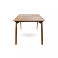 Vente en gros, ensemble table à manger rectangulaire extérieure en bois massif d'acacia résistante aux intempéries, 6 places avec 6 chaises et 1 table