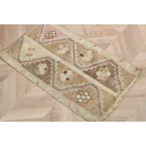 Tapis de 1,5 x 2,8 pieds, tapis turc vintage, tapis persan brun - Product Image 3