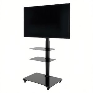 Support de télévision sur pied Ciatti Black TROLLEY65NERO VESA 600 X 400 avec capacité de 30 kg, étagères et unités de rangement - Product Image 2