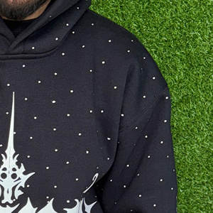 Sweat-shirts à capuche surdimensionnés personnalisés pour hommes, streetwear lourd pour l'hiver, en molleton de coton et polyester respirant - Product Image 6