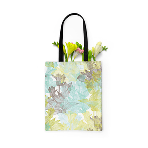 Bolsas de Compras de Lona Amarilla Colorida, 100% Algodón Orgánico, Tejido Floral, OEM Personalizado de Fábrica, Reciclables, para Mujer - Product Image 3