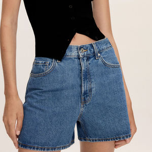 Short en jean décontracté classique pour femmes jean d'été uni coupe ajustée pour le confort au quotidien et le style prix raisonnable Service OEM - Product Image 3