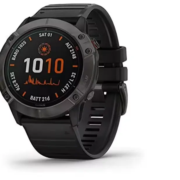 Afferma Stock GARMINS Fenix 6X 6S Pro Solar Edition zaffiro Multi sport GPS-Watch nero nuovo