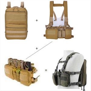 Rompi kantong dada kamuflase poliester, rompi pembawa piring luar ruangan taktis mendaki Berburu rompi taktis - Product Image 3