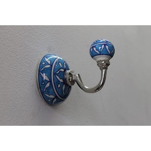 Handmade Blue Ceramic Modern Wall Hooks for <b>Bathrobe</b> Accessories Hotel & School Use Eco-Friendly Lightweight Luxury Gift - Product Image 2