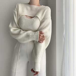 Großhandel New Herbst und Winter Damen Strick pullover 2-teiliges Set Damen Sexy Hollow Knitted Top Damen pullover - Product Image 4