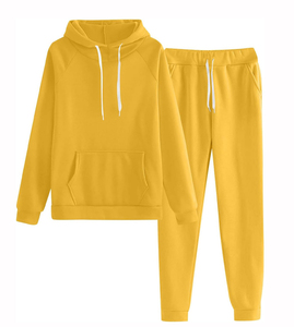 Conjunto Deportivo de 2 Piezas para Mujer, Informal, de Invierno, de Manga Larga, con Capucha, de Felpa, Holgado, 100% Algodón - Product Image 1