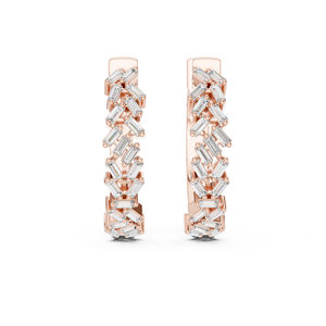 Pendientes de Oro Rosa de 14K con Diamantes Cultivados en Laboratorio para Mujer, Uso Diario, Minimalistas, de Lujo, Certificados, Elegantes, Joyería Fina de Oficina - Product Image 1