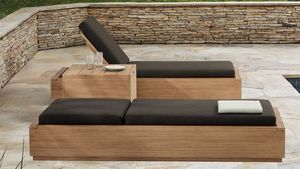 Teca de madera moderna estilo americano Villa balcón piscina chaise patio muebles de exterior jardín tumbonas - Product Image 2
