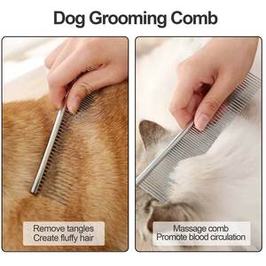 Peigne ergonomique pour animaux de compagnie pour un toilettage sans effort Déchirage et démêlage ultimes pour des manteaux sains Utilisation en salon pour chiens et chats - Product Image 4