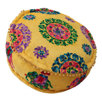 Nouvelles tendances colorées avec un pouf de broderie antique Pouf rond indien lumineux chez Wholesale Puff Ottoman pour un décor à usage polyvalent