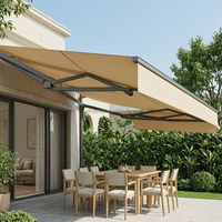 Pergola d'extérieur complète avec toit rétractable et pliable, auvent électrique mural semi/plein cassette.
