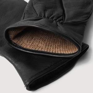 Saltor Comfortable Black Full Grain Sheepskin Dress Gloves Wrist Length <b>Wool</b> Lined Keeping Warm Business & Daily Use - Product Image 3