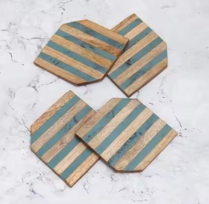 Classic <b>Wooden</b> Coasters Set Decorative Rustic Handmade Natural Cup Mats <b>for</b> Dining Table Coffee <b>Tea</b> Home Kitchen Drink Coasters - Product Image 5