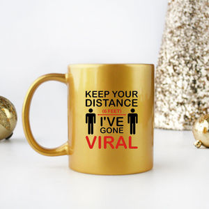 Taza Sublimable de Diseño Novedoso de 15 oz 'I've Gone Viral' en Dorado y Plateado para Regalos de Jubilación, Día del Padre, Regalos para Cafeterías - Product Image 1