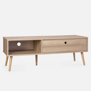 La mejor opción, Unidad de TV de madera maciza, mueble de Soporte de televisión de madera de diseño clásico para decoración de sala de estar - Product Image 1