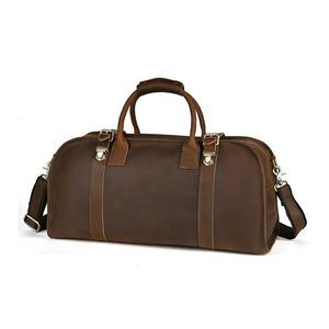 High Quality Men's Genuine Leather Large Capacity Travel Duffel <b>Bag</b> Zipper Closure <b>Carry</b>-<b>On</b> Luggage for Sports Travel - Product Image 5