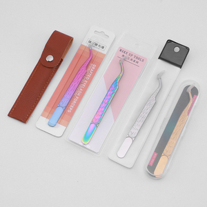 Jeu de 4 pinces à cils professionnelles en acier inoxydable, outils d'extension à pointe pointue pour les sourcils et les cils - Product Image 5