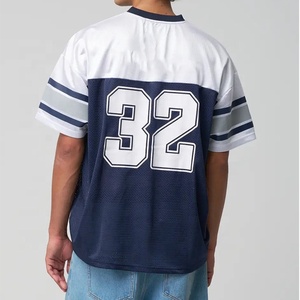 Uniforme de fútbol americano Diseño personalizado Su propio equipo de sublimación Blanco Azul Adulto Camiseta de fútbol americano - Product Image 5