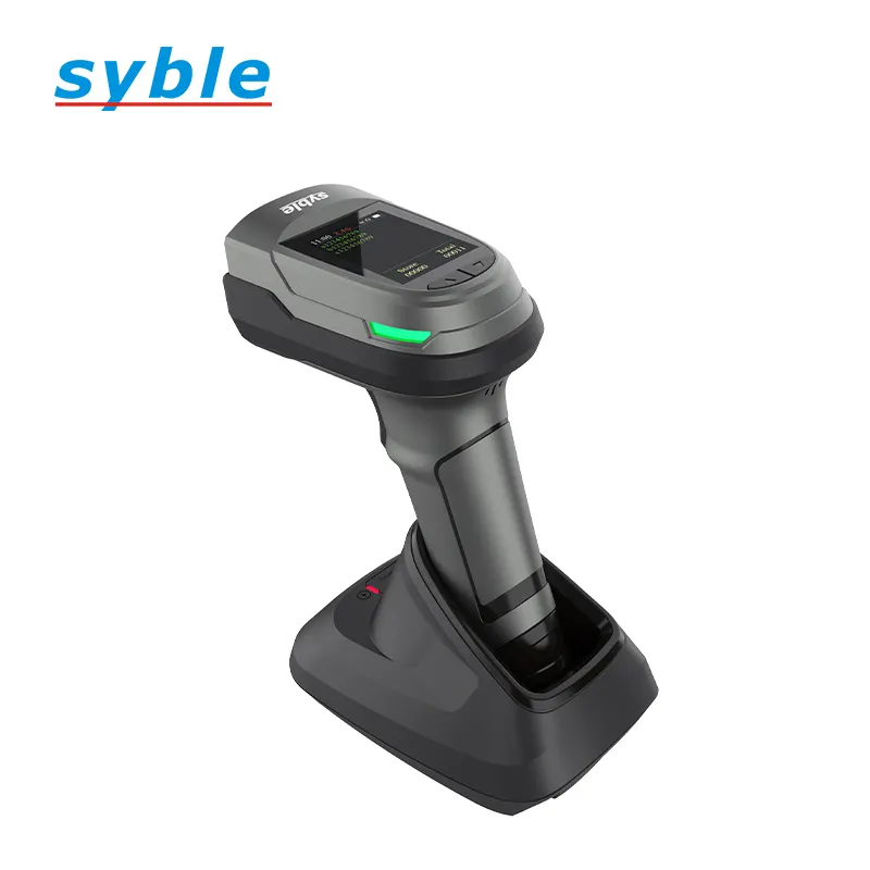 XB-D68T Syble all'ingrosso industriale palmare 2d scanner di codici a barre senza fili con schermo LCD carica base 1d 2d qr reader