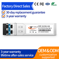 Module émetteur-récepteur optique YTOPTO 25G SFP28 LR 10km 1310nm SMF 5G Hot-pluggable compatible avec Arista Mellanox Ubiquiti Mikrotik