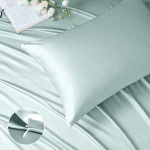 Ensemble de literie en satin blanc au design unique drap de lit en bambou pur coton 400TC avec drap uni et housses en satin - Product Image 6