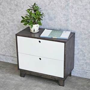Mesita de noche de madera de caucho de 60x30x55cm con 2 cajones TDG68025 Muebles de dormitorio - Product Image 3